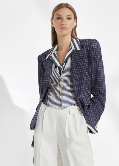 Women's Ralph Lauren Baldwin Checked Wool Jackets | 196038KVC